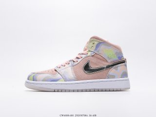Air Jordan 1 Mid Top Classic Retro Culture Casual Sports Basketball Shoes CW6008-600