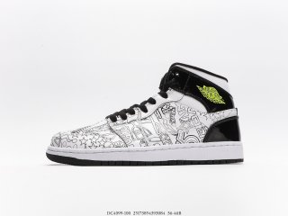 Air Jordan 1 Mid Mid DIY Black and White Graffiti
