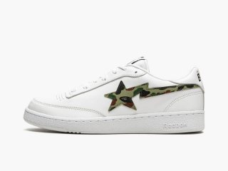A BATHING APE® Mens CLUB C "BAPE" White/Camo